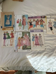 Lot of 7 Vintage McCall's Simplicity Sewing Patterns 1960s-70s Dresses Aprons - Picture 1 of 2