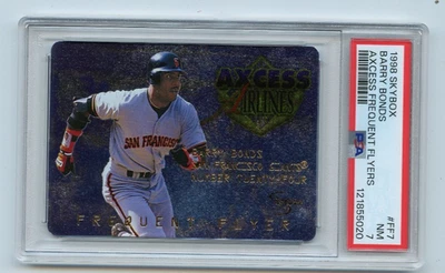 1998 SkyBox Dugout Axcess Frequent Flyers #FF7 Barry Bonds Giants Baseball Psa 7 - Image 1 of 2