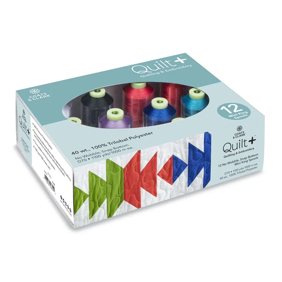 Coats & Clark Quilt + Quilting & Embroidery Thread 12 Spool Set "Brights" - Image 1 of 2