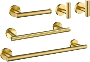 Gebürstetes Gold Badezimmer Accessoires Set, 18 Zoll Handtuchhalter Set Wandmontage - Bild 1 von 5