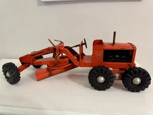 Vtg Nylint Road Grader Toy Pressed Steel 19" 1950s Orange Construction Vehicle - Picture 1 of 11
