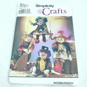 Simplicity 8263 Clown Puppen Junge Mädchen Basteln Schnittmuster ungeschnitten - Bild 1 von 2