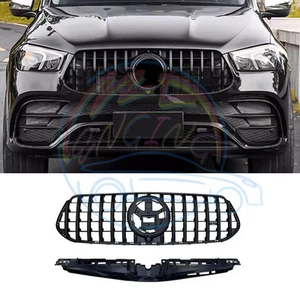 Glossy Black Front Bumper Grille Upgrade Sport Style For Mercedes W167 GLE 24-25 - Foto 1 di 9