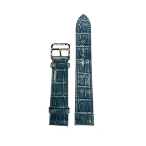 Hermes Bleu Atoll 20 x 17mm Leather Men's Watch Band Buckle - Picture 1 of 3