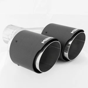 MBRP T5178CF Carbon Fiber Staggered Dual Wall Round 2.5" Universal Exhaust Tip - Picture 1 of 6