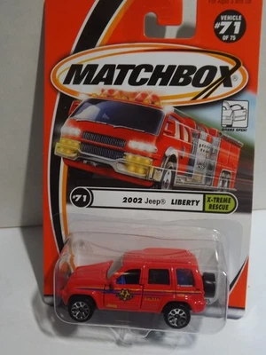 2000 Matchbox Red 2002 Jeep Liberty X-Treme Rescue Series # 71/75 Police - Image 1 of 2