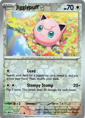Jigglypuff 039/165 - REVERSE HOLO - SV: Scarlet & Violet 151 - NM - Image 1 of 2