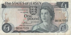JERSEY BANKNOTE £1 P11a ND 1976  GVF - Picture 1 of 2