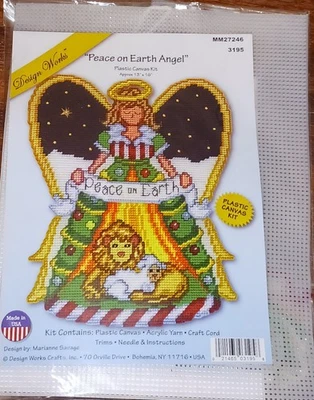 Peace On Earth Christmas Angel Plastic Canvas Kit Design Works NEW Sealed - Image 1 of 2