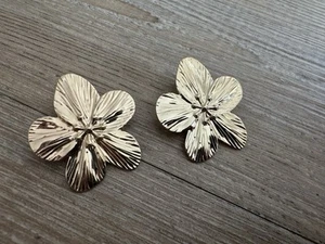 Statement Ohrringe Gold Grosse Blume Modeschmuck - Bild 1 von 1