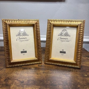 Set 2 cornici portafoto Burnes eleganti legno ornate oro regalo vintage  - Foto 1 di 6
