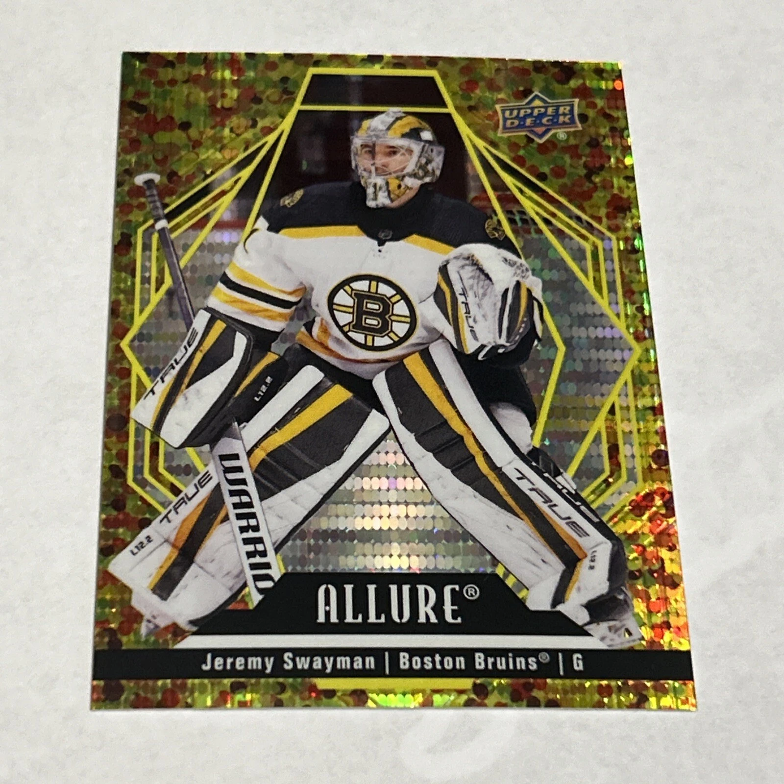 2022-23 Upper Deck Hockey Allure Gold Glitter Bomb #93 Jeremy Swayman /199