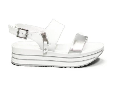 NERO GIARDINI SANDALI DONNA ESTATE E012590D 700  CON ZEPPA ARGENTO - Immagine 1 di 4