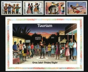 St. Lucia 1986 - Mi-Nr. 872-875 & Block 51 ** - MNH - Tourismus - Bild 1 von 1