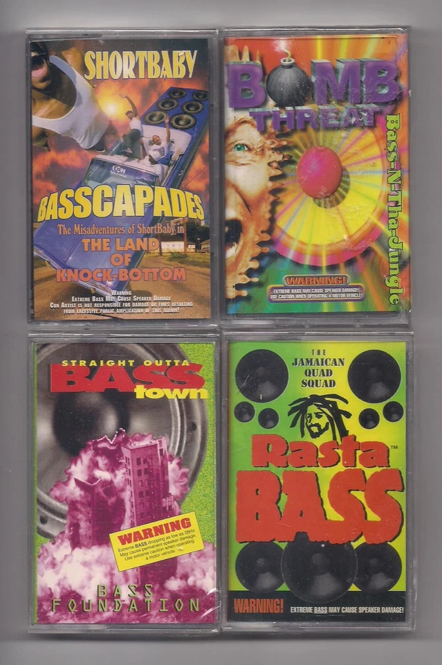 Lot of 4 DRUM & BASS Cassettes: Bass Foundation, Rasta Bass, Basscapades, Bomb T - Image 1 of 1