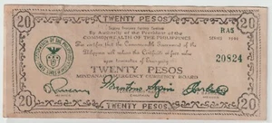 WWII Japanese Invasion Guerrilla 1944 $20 Peso Dollar Japan US War Collection - Picture 1 of 2