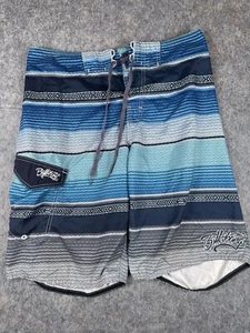 Billabong Board Shorts Mens Size 32 Blue Striped Geometric Swim Trunks Surfing - Picture 1 of 10