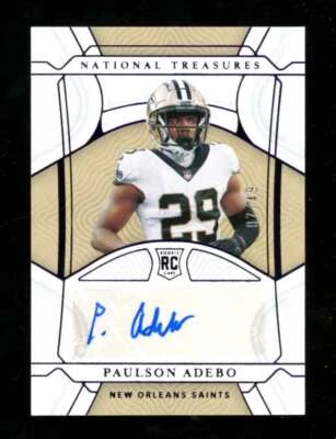 2021 Panini National Treasures Paulson Adebo Rookie Auto Purple /49 Saints U8429 - Image 1 of 2