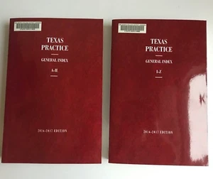 General Index 2016-2017 Ed (TEXAS PRACTICE GUIDE) - 2 vol - Thompson Reuters - Picture 1 of 5