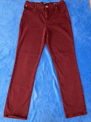 Pantalones de mezclilla Lee Platinum Label para mujer talla 12M calce clásico pierna recta borgoña Foto 1 de 4