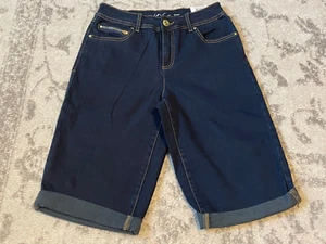 Inc Bermuda Shorts Regular Fit Mid Rise Denim Blue Jeans Womens Size 6 - Picture 1 of 12