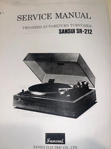 Sansui SR-212 Turntable Service Manual Photocopy - Picture 1 of 3