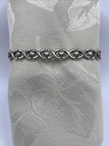 Vintage Sterling Silver 925 Italy Bracelet X's & O's Hug Kiss Link Bracelet READ - Picture 1 of 24