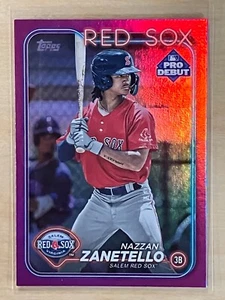 2024 Topps Pro Debut Fuchsia Foil Nazzan Zanetello 95/199 Boston Red Sox - Picture 1 of 2