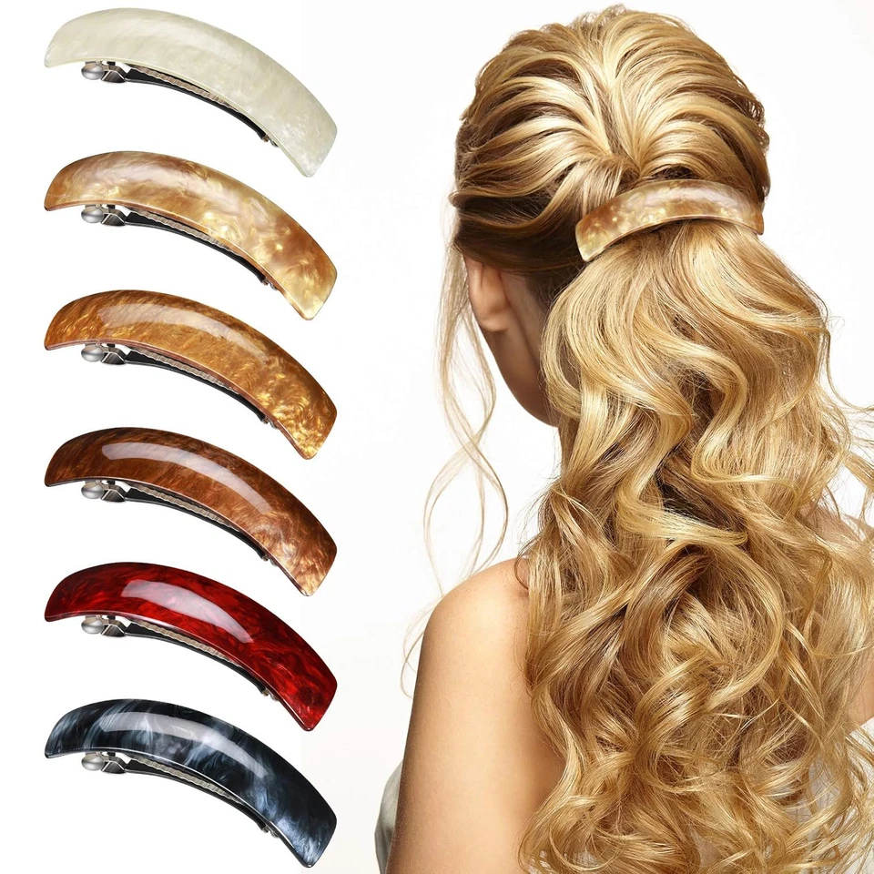 WILLBOND 6 Pcs Hair Barrettes for Women Hair Clips Womens Accessories Large Fren