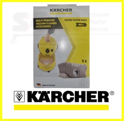 Genuine Karcher Vacuum Hoover Paper Filter Bags KFI222 WD2 69043220 6.904-322.0 - Image 1 of 2