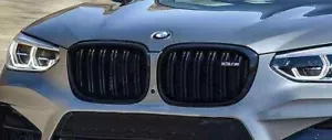 BMW OEM 2018-2021 G01 F97 X3 M Competition Front Gloss Black Grille Pair OEM New - Picture 1 of 3