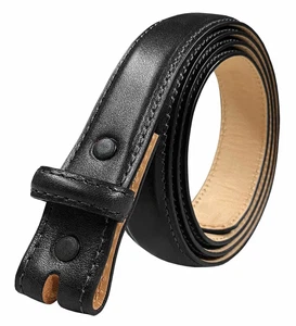 Genuine Full-Grain Cowhide Leather Dress Belt Strap with Snaps 1"(25mm) Wide - Picture 1 of 17