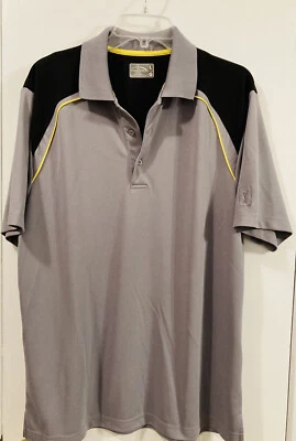 PGA Champions Tour Polo Golf Shirt Charcoal Gray Black Short Sleeve Men's L - Image 1 of 4