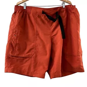 Eddie Bauer Travex Orange Swim Trunks Mens 2XL Mesh Liner Belted Zip Pockets - Picture 1 of 8
