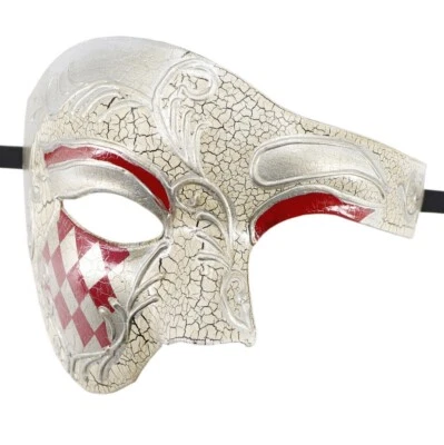Mens Masquerade Ball Mask Venetian Phantom of the Opera Costume Half Face Mask - Image 1 of 4