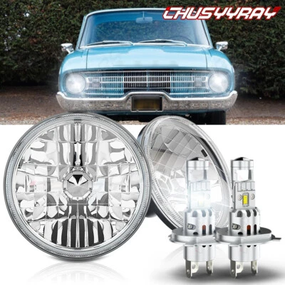 Par de faros LED redondos de 7 pulgadas alto/bajo para Ford Falcon sedán entrega 1961-1965 Foto 1 de 4
