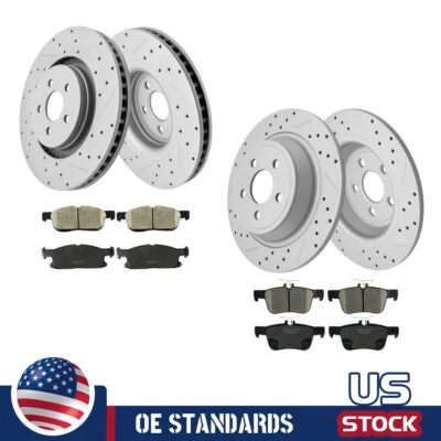 Pastillas de freno de cerámica rotores de disco delanteros traseros para Ford Edge Lincoln MKX Nautilus Foto 1 de 4