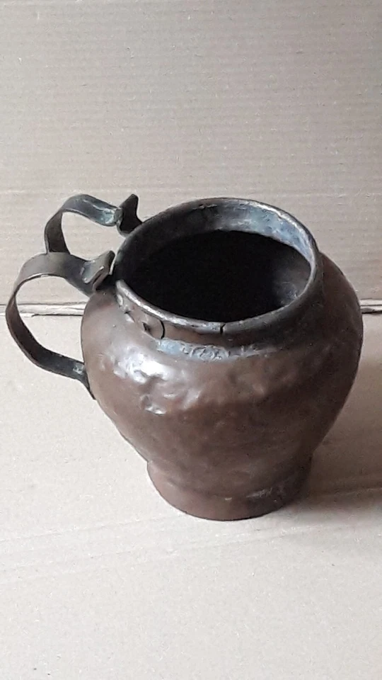 Antico Contenitore Boccale In Rame Fine '800 - Immagine 1 di 4