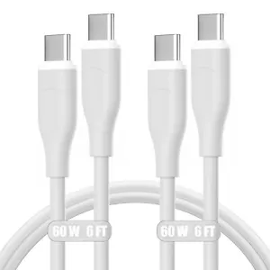 USB C Fast Charger Cable 6FT 60W iPhone 16 15 Pro Max Samsung S24 Ultra S23 2Pcs - Picture 1 of 7