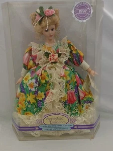Soft Expressions Bisque Porcelain Doll - Blond in Flower Dress 12” In Package - Picture 1 of 12