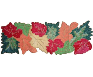 Table Runner Celebrate holiday Tropical leaves Glass bead Beaded flower decorate - Picture 1 of 10