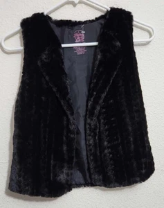Faded Glory Black Girls Faux Fur Vest Size 6/6X - Picture 1 of 3