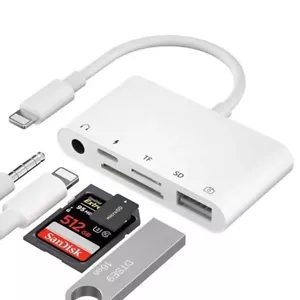 SD TF Card Reader Adapter for iPhone/iPad 5 in 1 USB OTG Camera Connection Kits - Picture 1 of 16