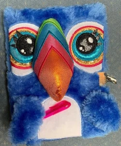 TOUCAN TILLY JOURNAL DIARY LOCK & KEY 3D FURRY SHIMMER SUPER CUTE ACCESSORY!!