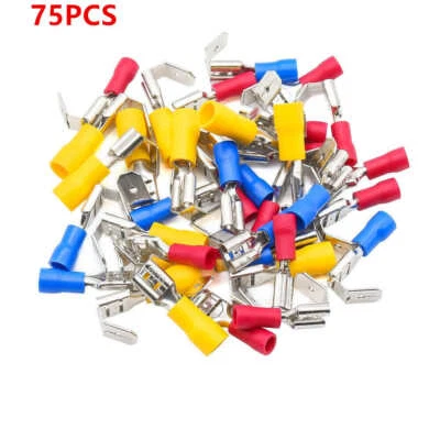 75pcs 22-10AWG 3 Colors Piggyback Quick Disconnect Wire Connectors Terminals Mix - Image 1 of 4
