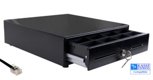 KASSENSCHUBLADE KASSENLADE GELDLADE SCHWARZ über Bondrucker RJ12 RJ11 12/24V - Bild 1 von 13