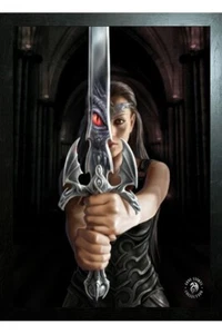 ARTE ANNE STOKES ENMARCADO NEGRO - IMPRESIÓN DE IMAGEN 3D REFLEJO DRAGÓN 325mm x 425mm - Imagen 1 de 2