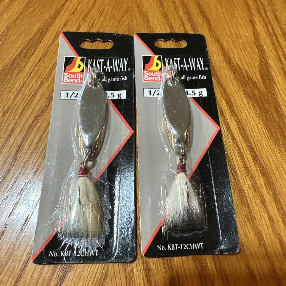 2 South Bend KBT-12CHWT Kast-A-Way 1/2 OZ Bucktail Cromo Foto 1 de 1