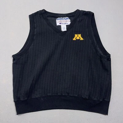 Chaleco polar acanalado Champion vintage mediano University of Minnesota Gophers negro Foto 1 de 4