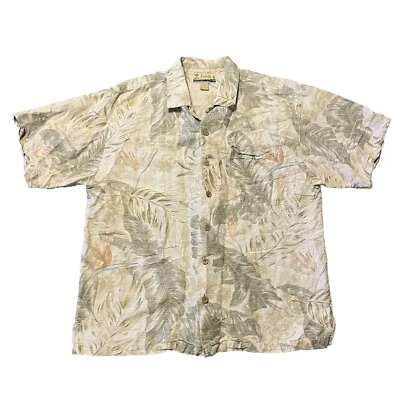 Camisa de campamento hawaiana KAHALA Aloha para hombre talla L seda lino tropical floral playa Foto 1 de 4